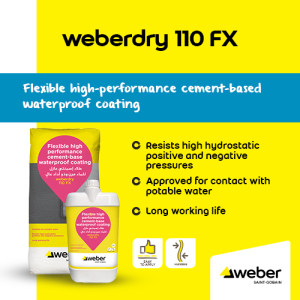 Weberdry110FX – Cement-Based Waterproof Coating