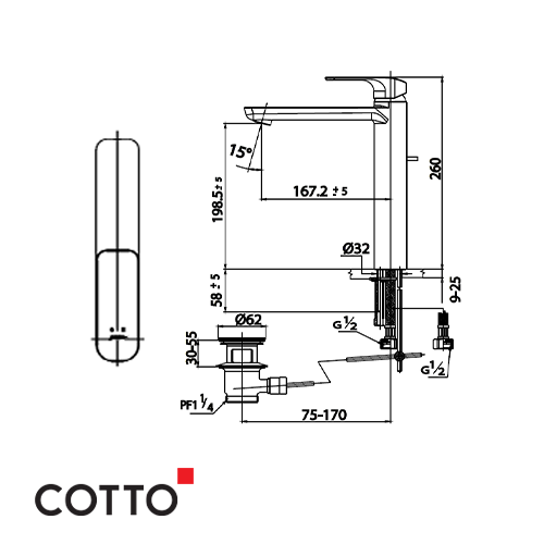 Lever Handle Basin Mixer Faucet (Tall Body) - Image 2
