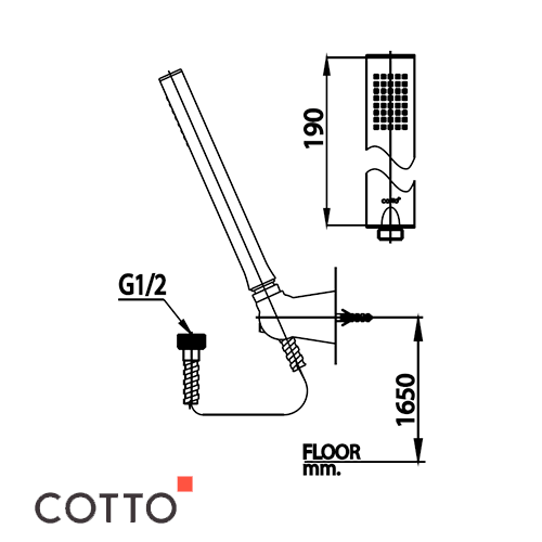 1 Function Fixed Shower Set - Image 2