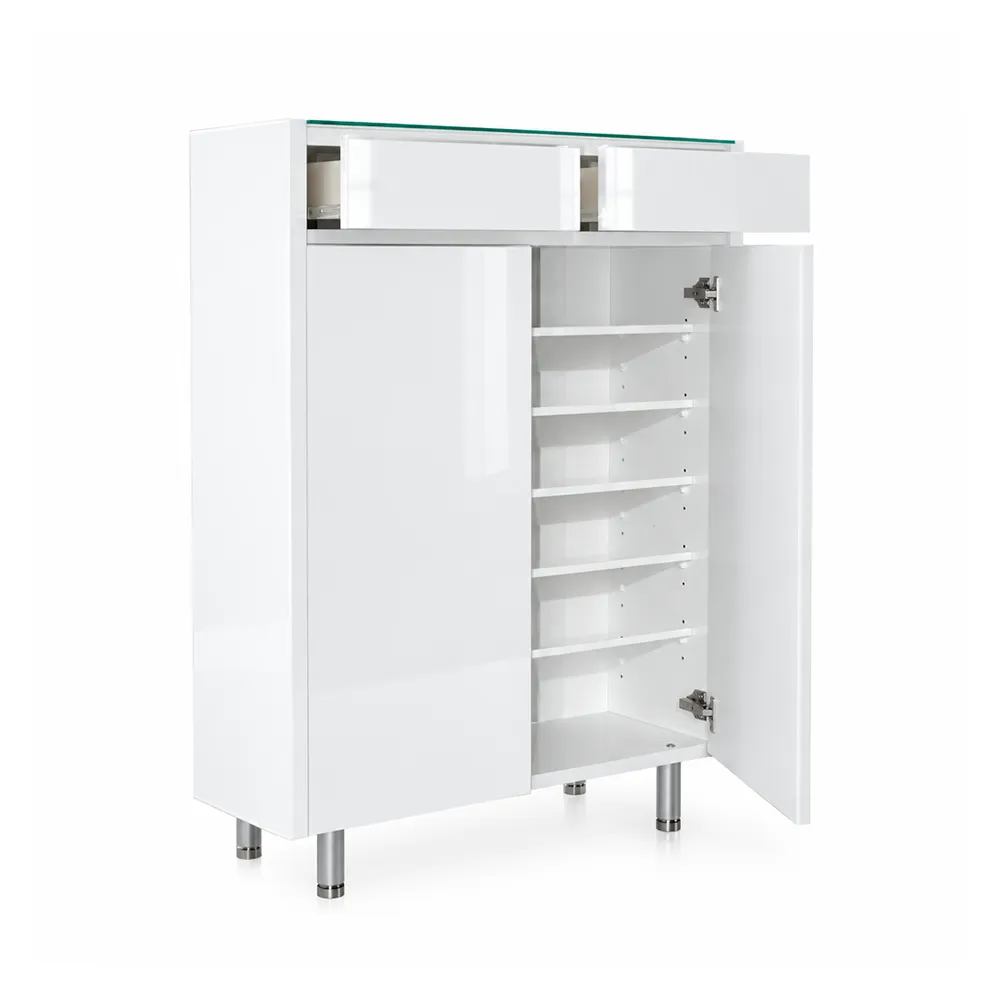 Celeste High Gloss White Shoe Cabinet - Image 2