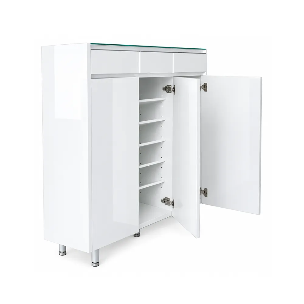 Celeste High Gloss White Shoe Cabinet - Image 2